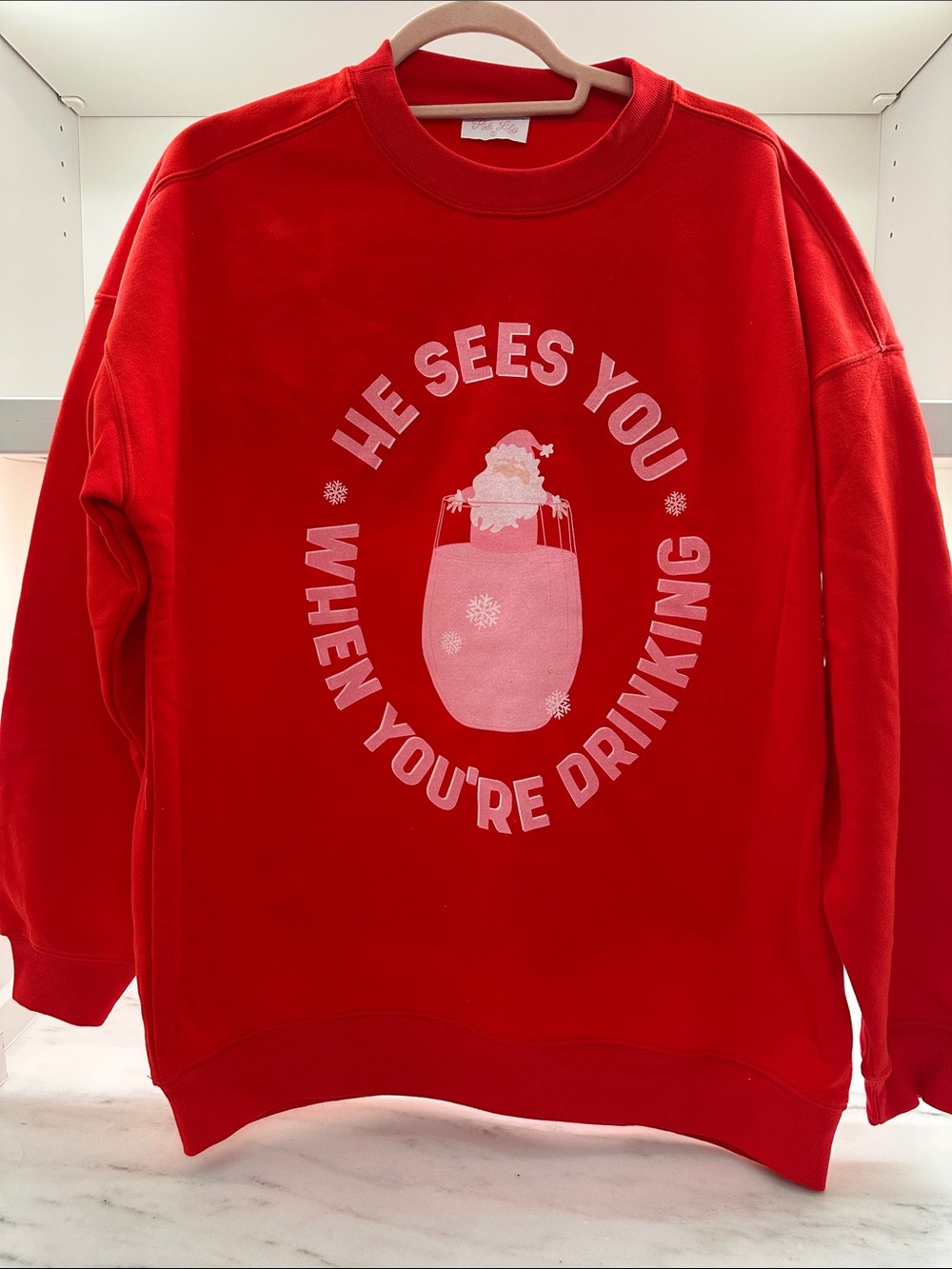 Pink Lily small red Holiday Graphic Sweatshirt.  Like new